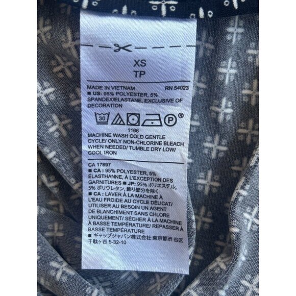 Banana Republic| Women's Black & White Print Shift Top Side Tie Accent XS - Picture 9 of 13